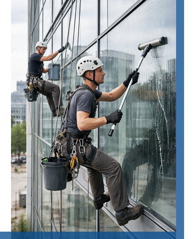 Мойка витражей альпинистами в Боре от 727 р. под ключ|ВЫСОТНИК-Бор