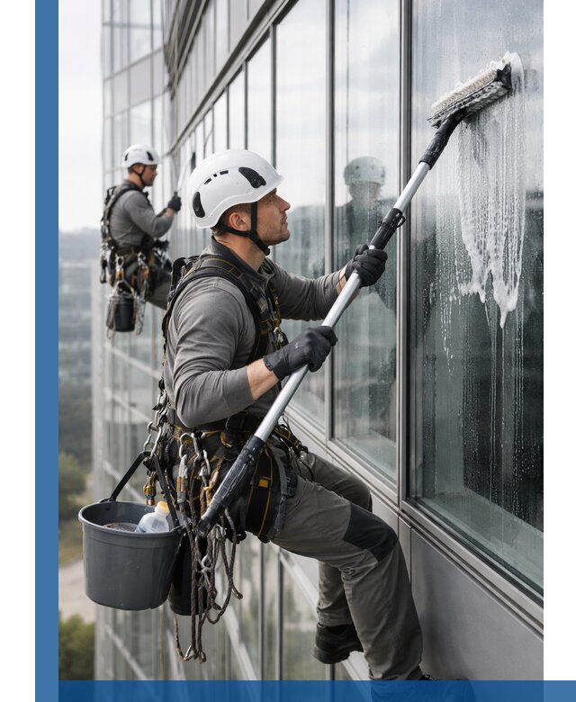 Высотная мойка сплошного остекления с выездом в Боре