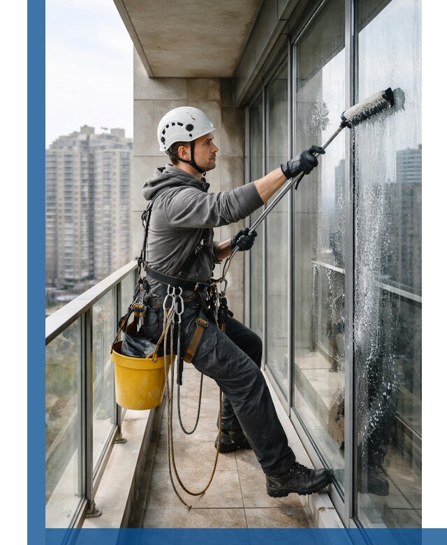 Профессиональная мойка балконного остекления в Боре