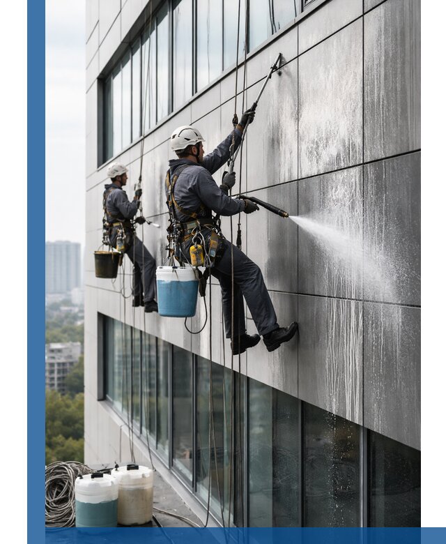 Профессиональная мойка вентилируемых фасадов в Боре