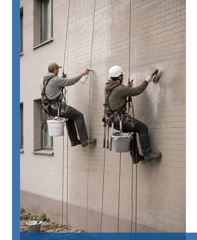 Удаление высолов с фасада зданий в Боре без повреждений и следов