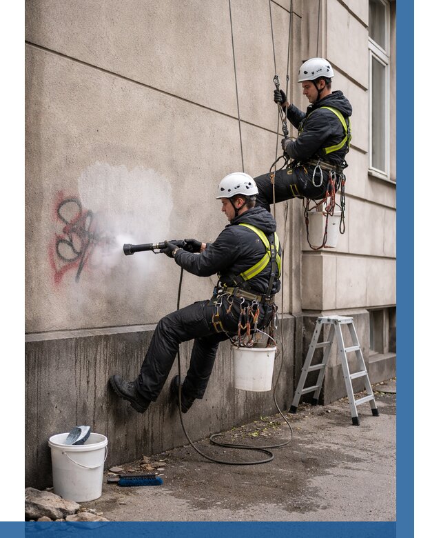 Удаление граффити с фасада в Боре от 4676 р. | ВЫСОТНИК-Бор