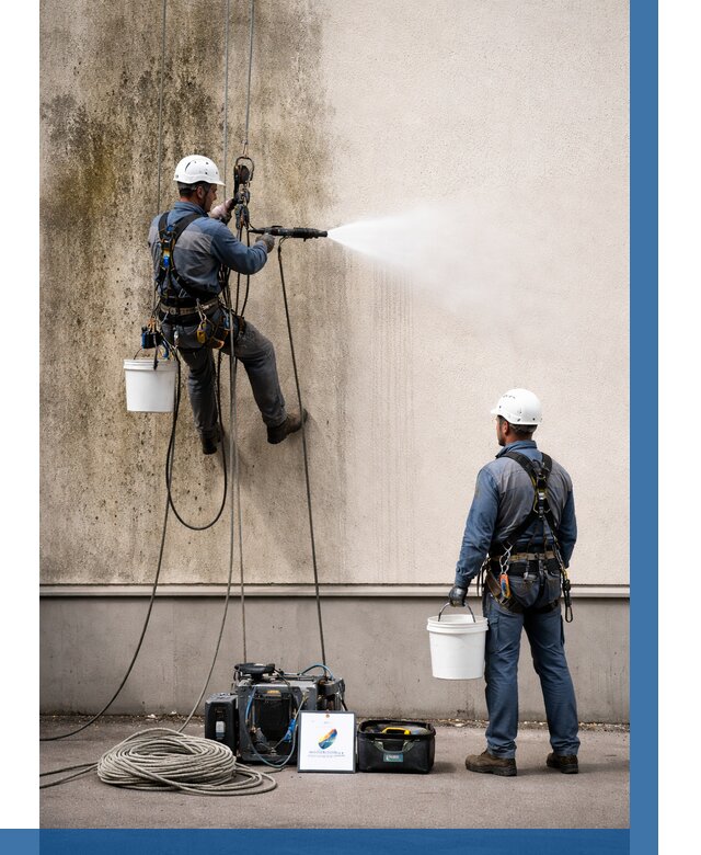 Очистка фасада от плесени в Боре от 312 р. | ВЫСОТНИК-Бор