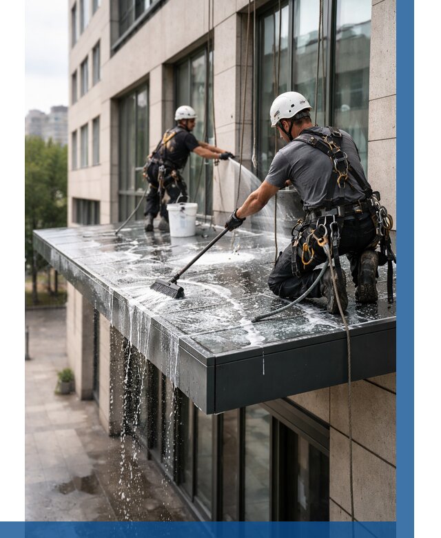 Мойка козырьков и навесов в Боре от 3637 р. | ВЫСОТНИК-Бор