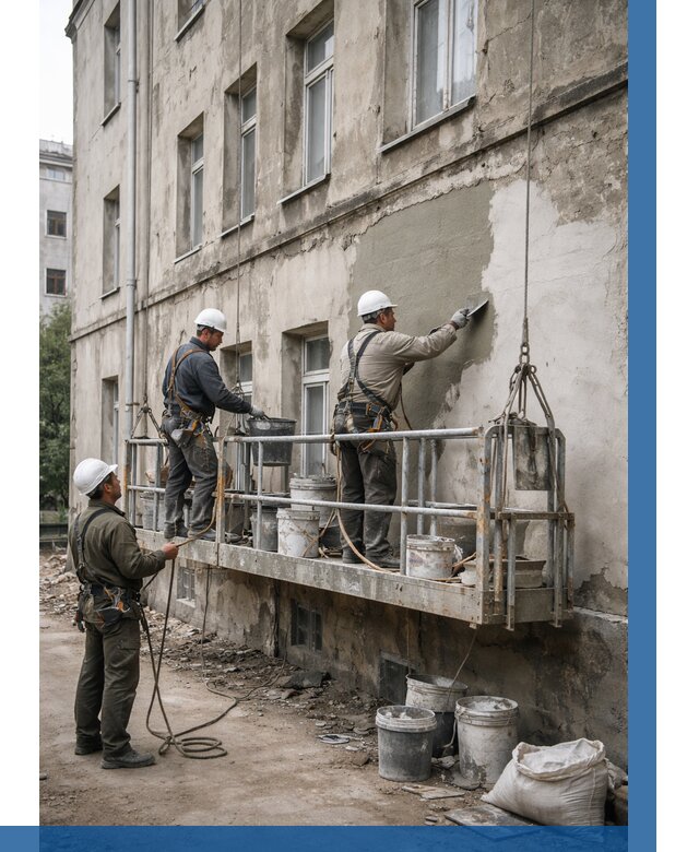 Капитальный ремонт фасада в Боре от 4364 р. | ВЫСОТНИК-Бор