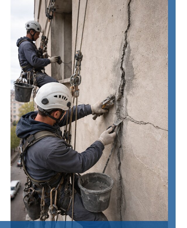 Заделка трещин на фасаде в Боре от 935 р. | ВЫСОТНИК-Бор