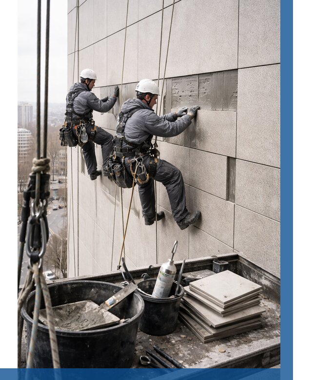 Ремонт фасада из керамогранита в Боре от 2598 р. | ВЫСОТНИК-Бор