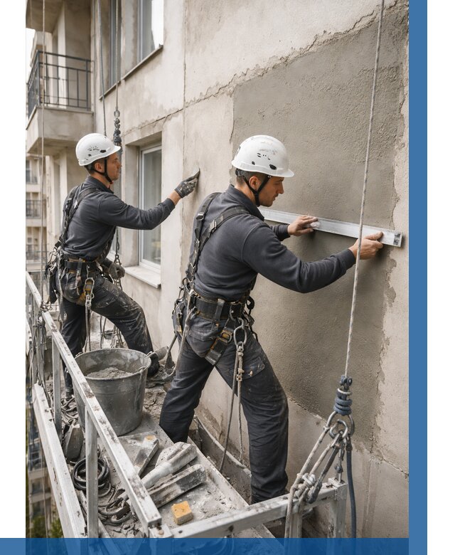 Штукатурка фасада на высоте в Боре от 935 р. | ВЫСОТНИК-Бор