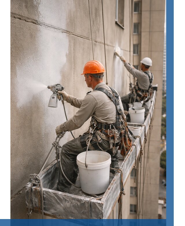 Грунтовка фасада на высоте в Боре от 125 р. | ВЫСОТНИК-Бор