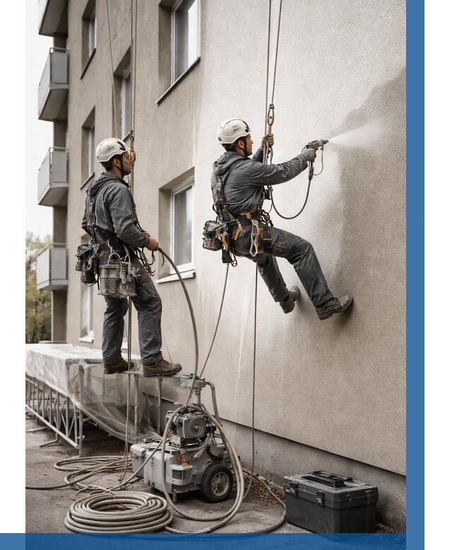 Безвоздушная покраска фасада в Боре от 229 р/м² | ВЫСОТНИК-Бор