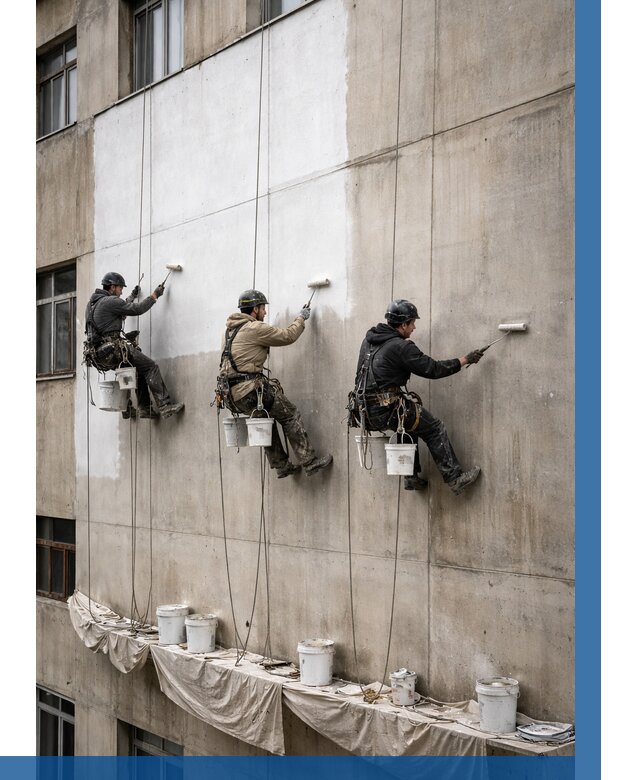 Покраска бетонного фасада в Боре от 364 р за м2 | ВЫСОТНИК-Бор