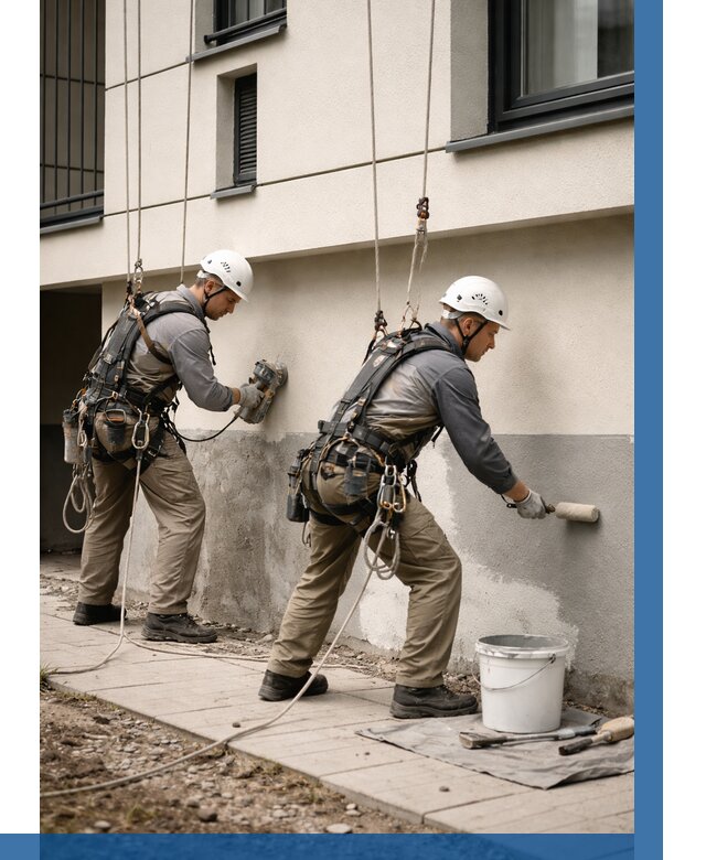 Окраска цоколя здания в Боре от 468 р. под ключ | ВЫСОТНИК-Бор