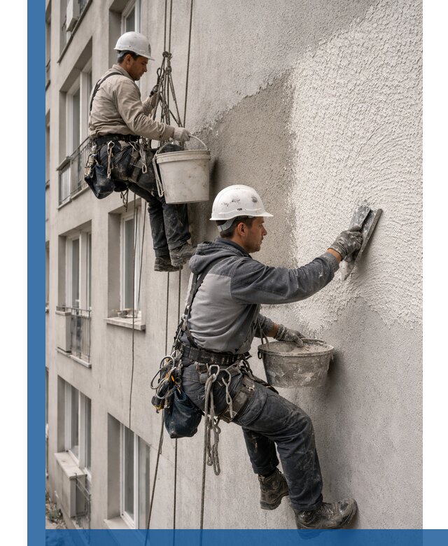 Нанесение декоративной штукатурки короед на фасад в Боре