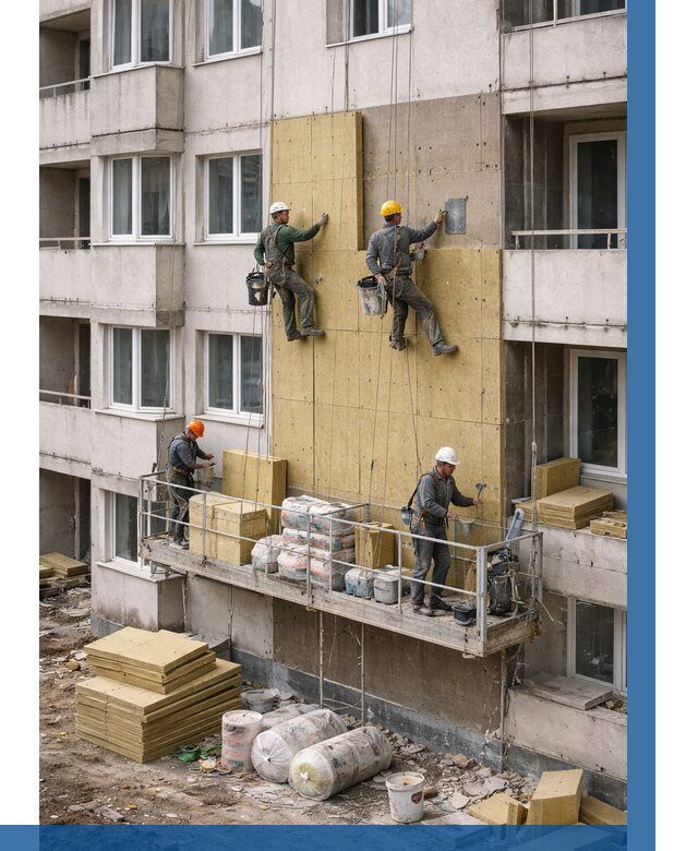 Утепление фасада минватой в Боре от 1559 р. | ВЫСОТНИК-Бор