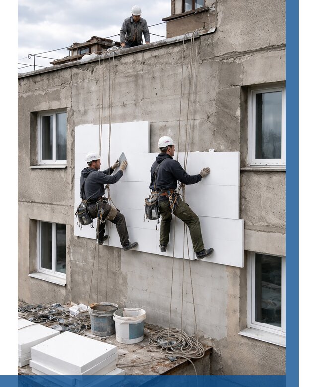 Утепление фасада пенополистиролом в Боре от 1870 р. | ВЫСОТНИК-Бор