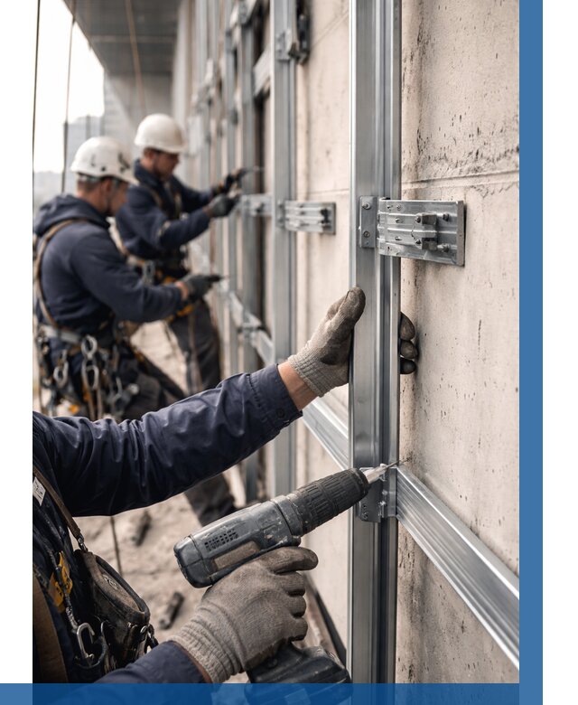 Монтаж подсистемы вентфасада в Боре от 883 р. | ВЫСОТНИК-Бор