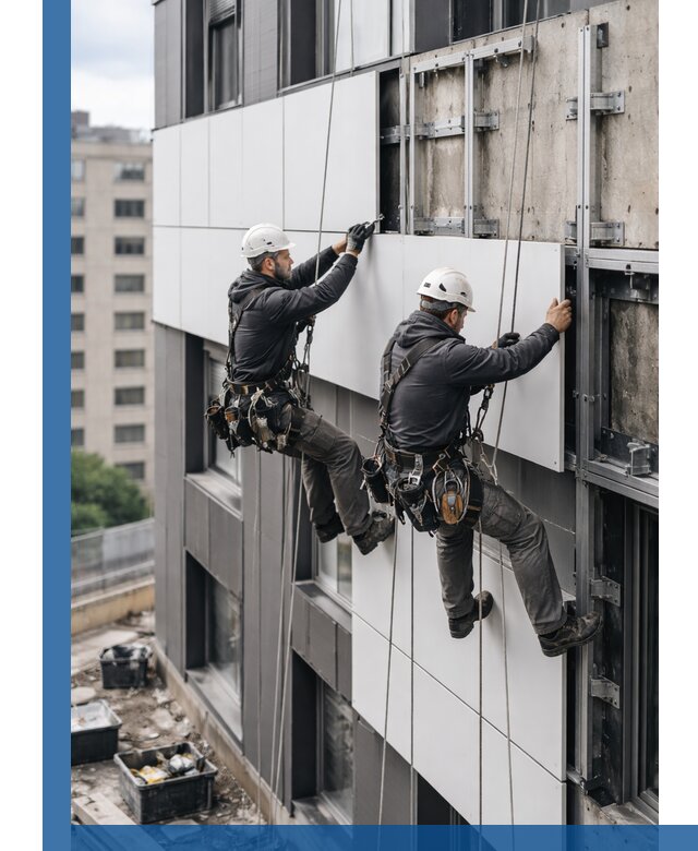 Монтаж композитных панелей фасада в Боре под ключ