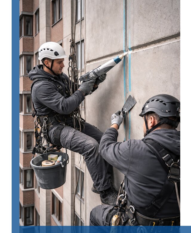 Вторичная герметизация швов фасада и кровли в Боре