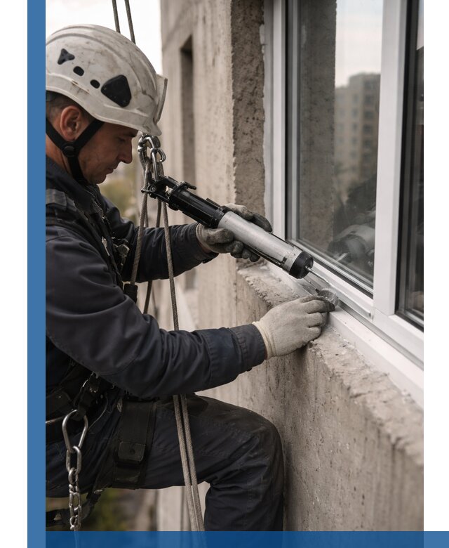 Герметизация оконных швов снаружи в Боре профессионально