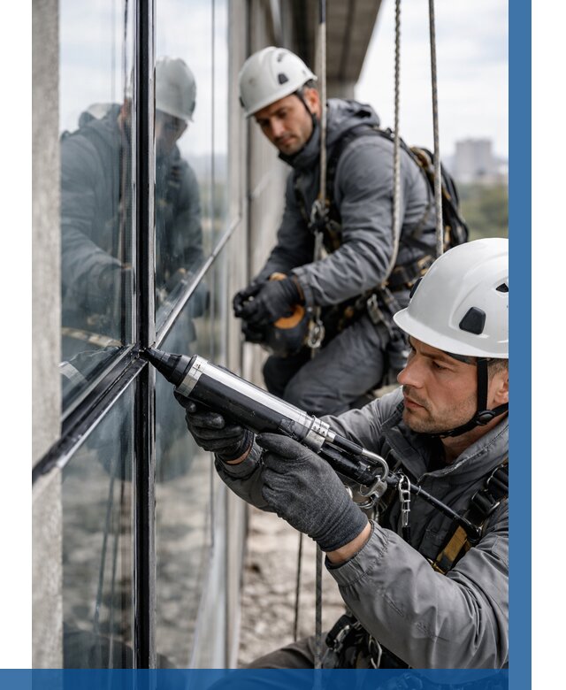 Герметизация витражных швов в Боре от 675 р. | ВЫСОТНИК-Бор