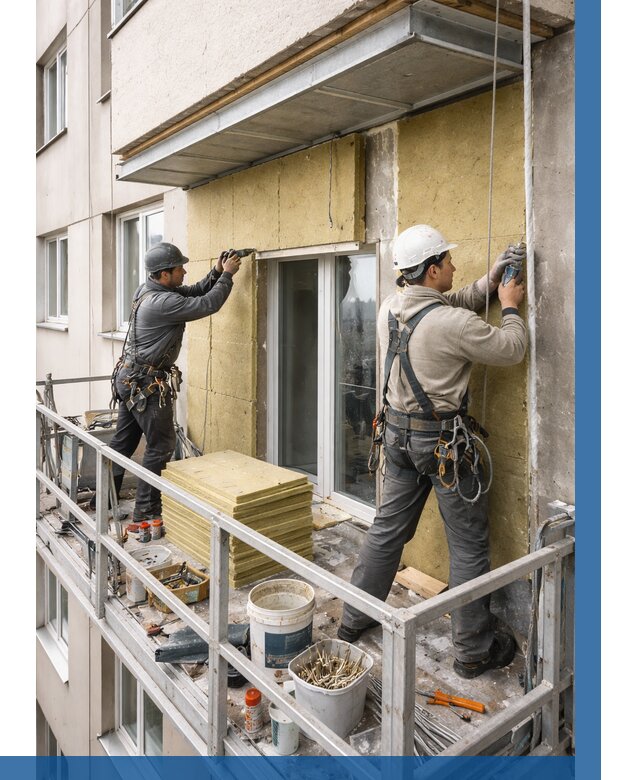 Утепление балкона снаружи в Боре от 1662 р. под ключ ВЫСОТНИК-Бор