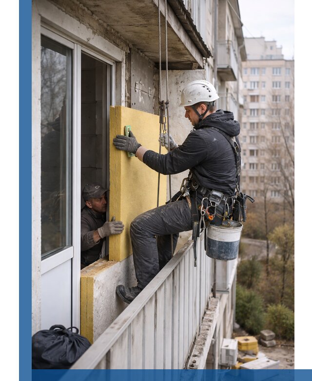 Профессиональное утепление балкона снаружи в Боре под ключ