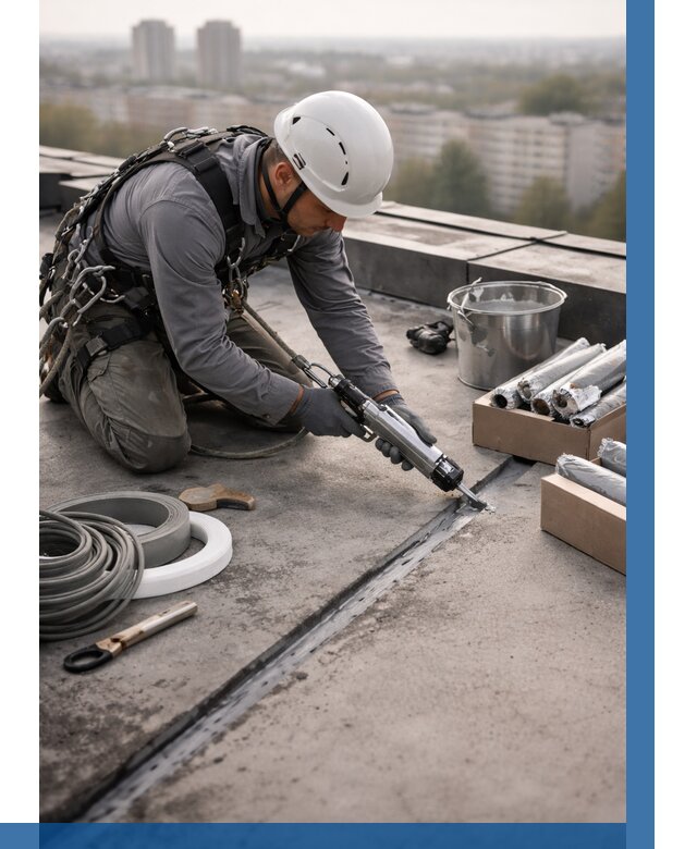 Герметизация швов кровли в Боре от 468 р./м2 | ВЫСОТНИК-Бор