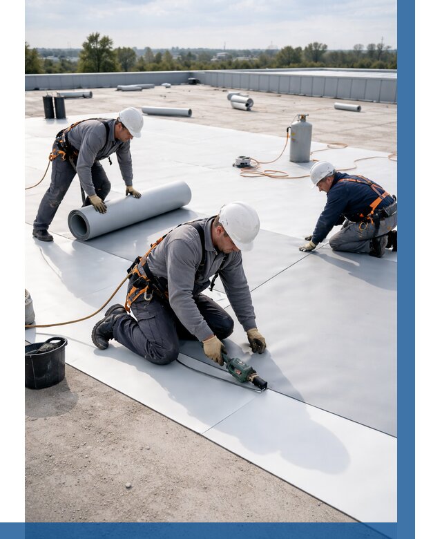 Монтаж мембранной кровли под ключ в Боре от 1247 р. | ВЫСОТНИК-Бор