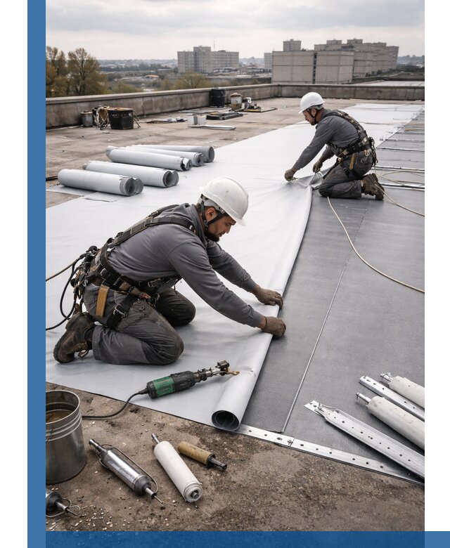 Монтаж мембранной кровли в Боре для промышленных зданий