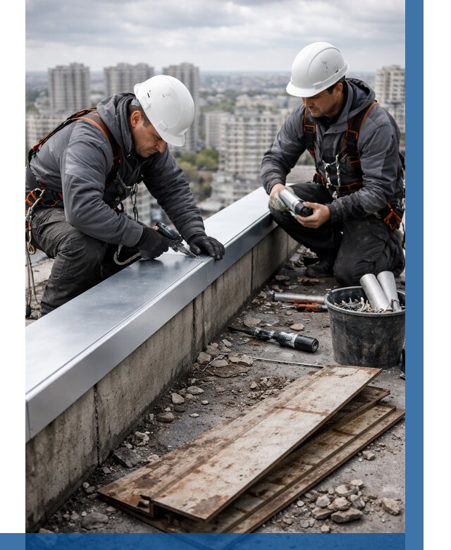 Замена парапетных крышек под ключ в Боре от 1247 р. | ВЫСОТНИК-Бор