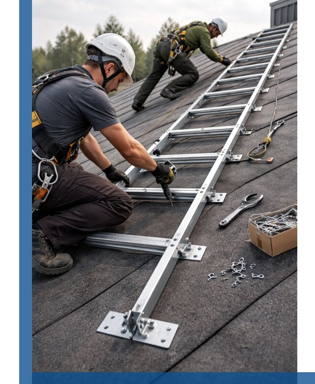 Профессиональный монтаж кровельной лестницы в Боре под ключ
