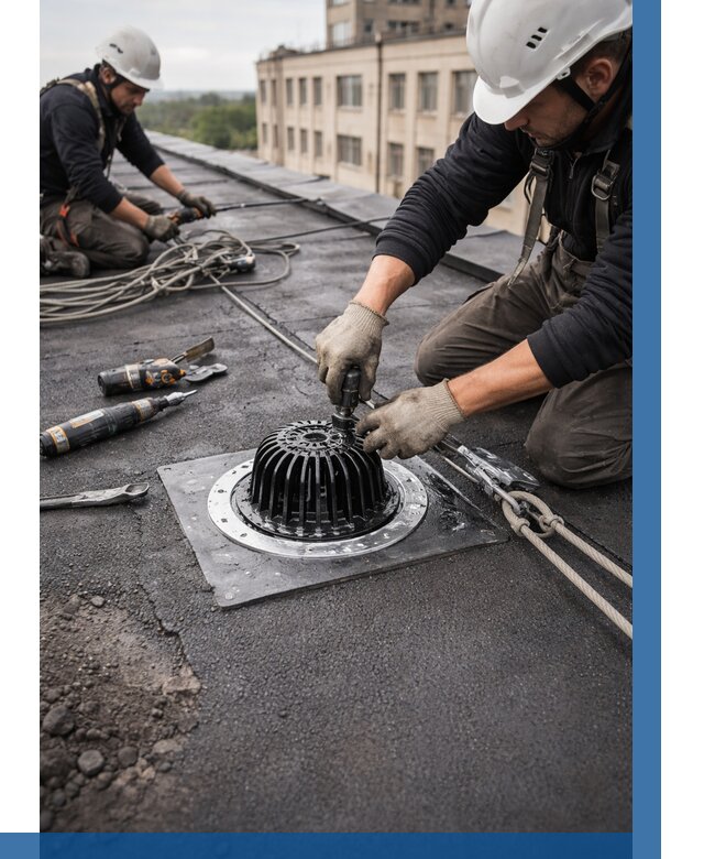 Установка водосточных воронок в Боре цена от 3637 р. | ВЫСОТНИК-Бор