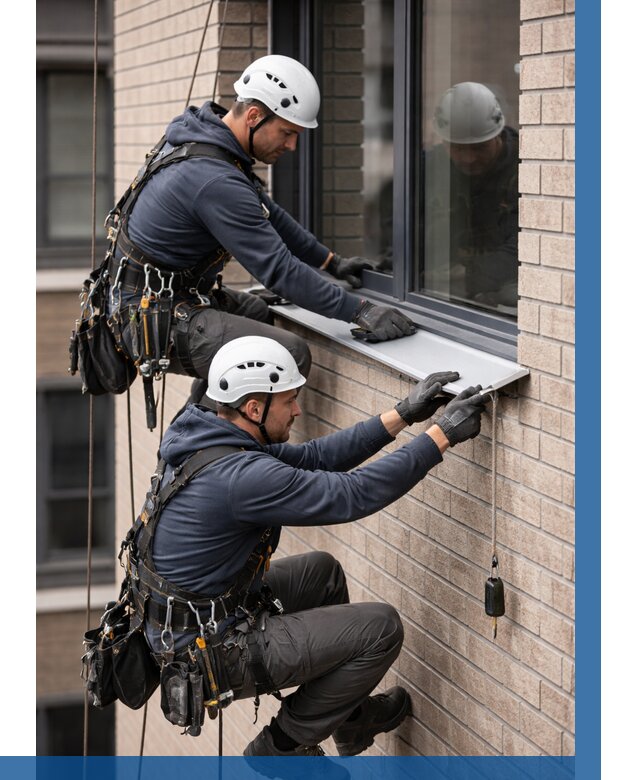 Монтаж оконных отливов под ключ в Боре от 3637 р. | ВЫСОТНИК-Бор