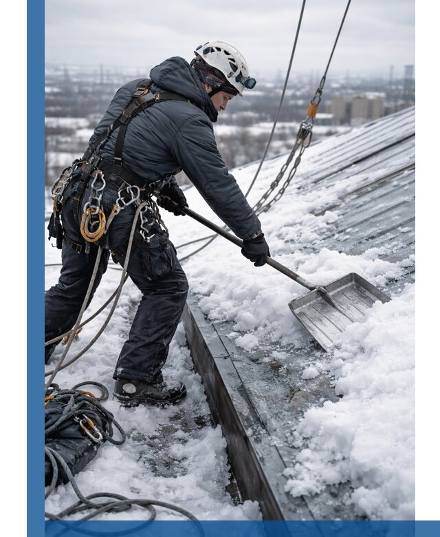 Профессиональная очистка кровли от снега и наледи в Боре