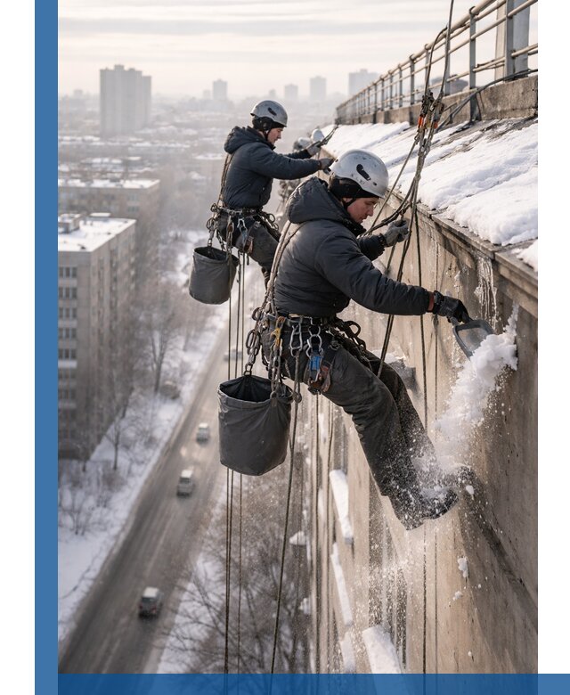 Очистка карнизов от снега в Боре профессионально и безопасно