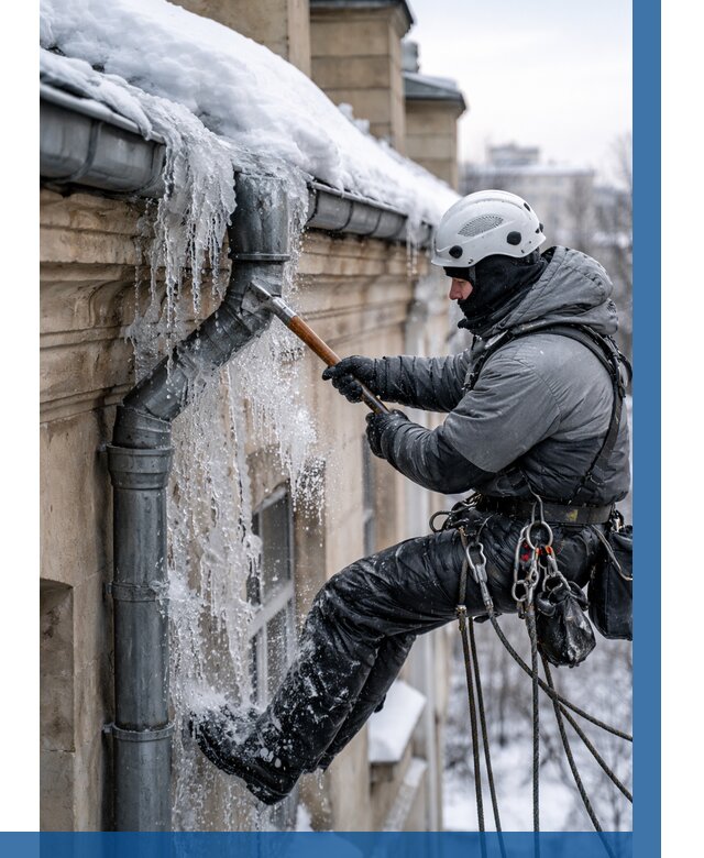 Очистка водостоков от льда в Боре от 3637 р. | ВЫСОТНИК-Бор