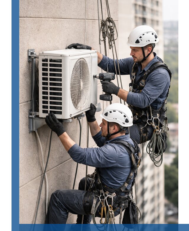 Монтаж внешнего блока кондиционера в Боре установка и крепление