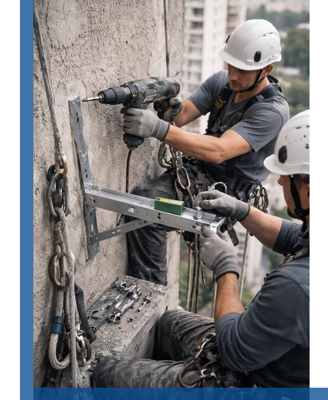 Установка кронштейнов кондиционера и крепежа в Боре