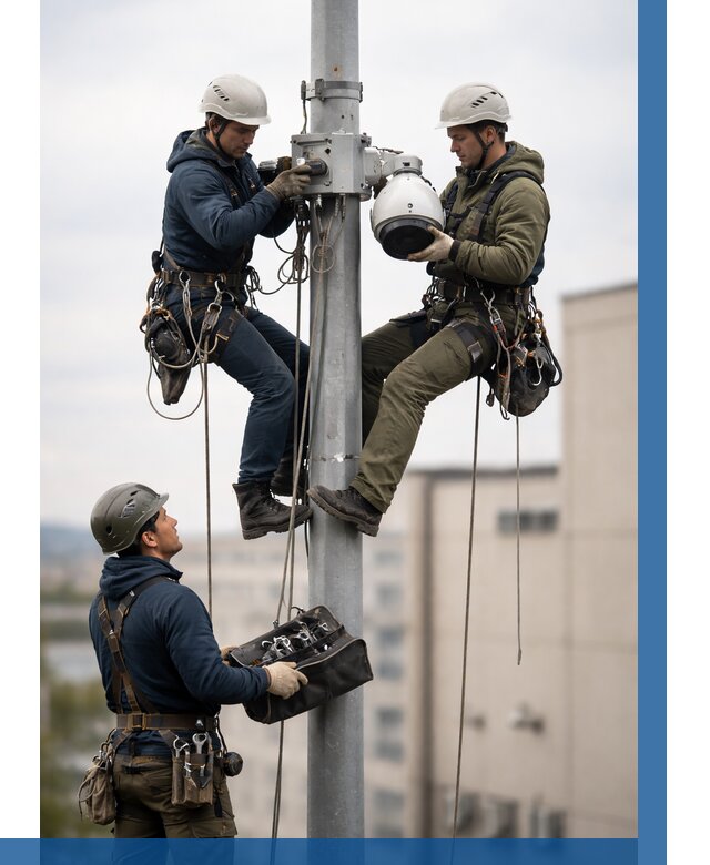 Установка видеокамер на мачте в Боре от 8832 р. | ВЫСОТНИК-Бор