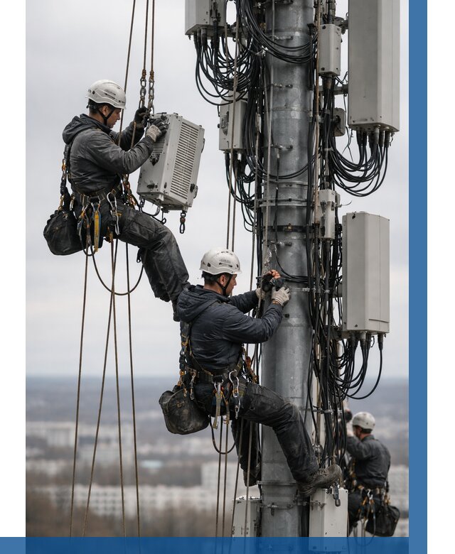 Монтаж оборудования связи на мачте в Боре от 7793 р. | ВЫСОТНИК-Бор