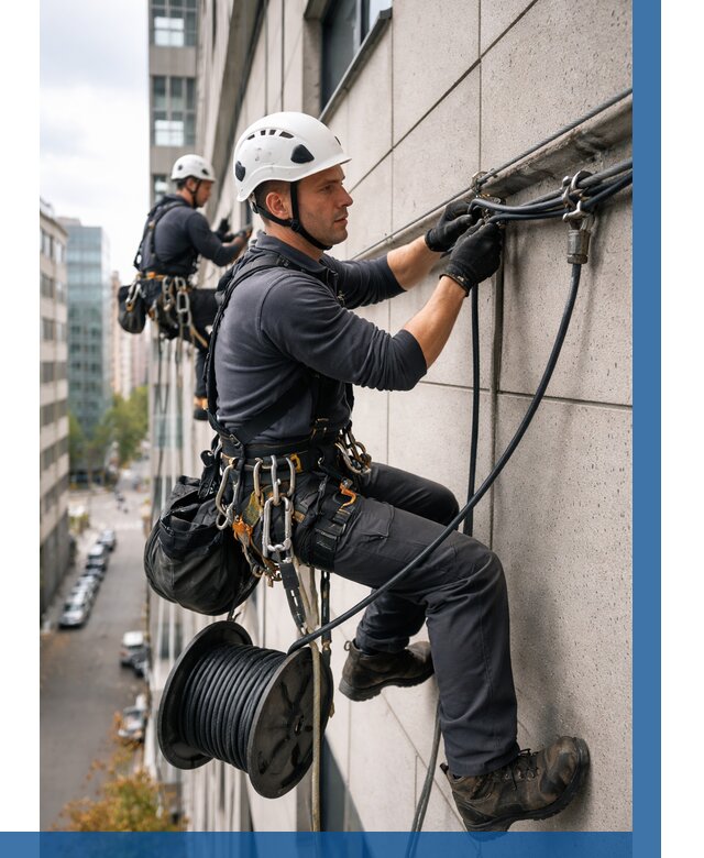 Прокладка кабеля по фасаду в Боре от 364 р. | ВЫСОТНИК-Бор