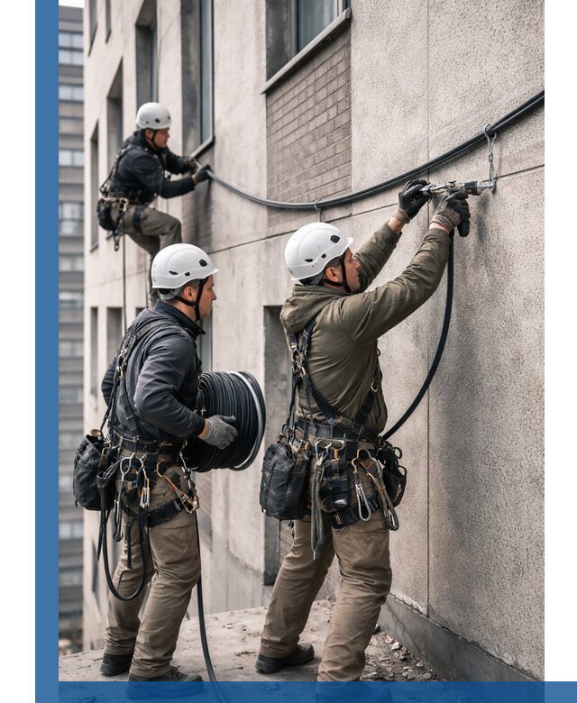 Прокладка кабеля по фасаду в Боре, профессиональный монтаж