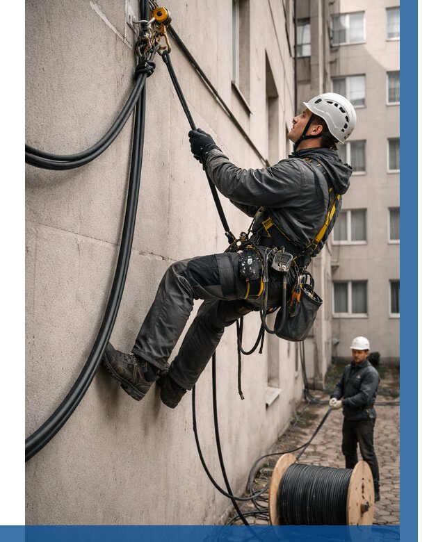 Протяжка кабеля питания на высоте в Боре от 468 р. | ВЫСОТНИК-Бор