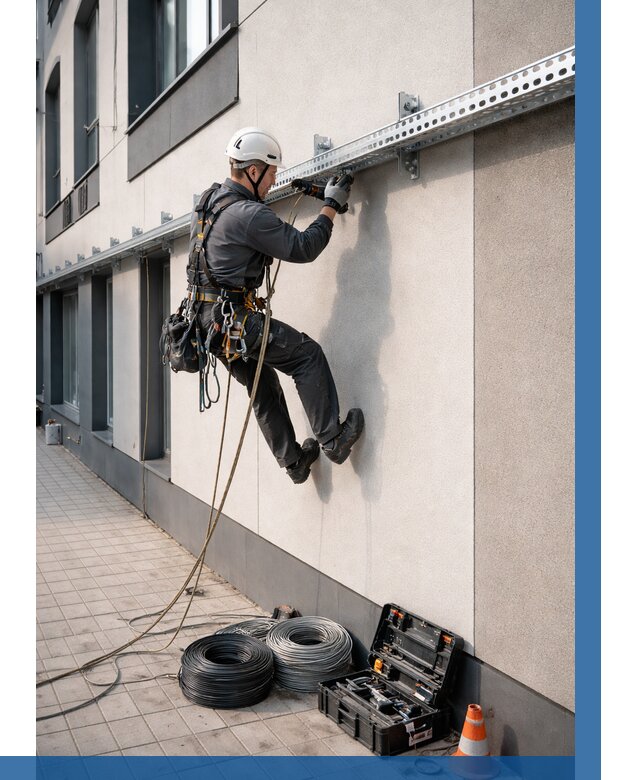 Монтаж кабельных лотков на фасаде в Боре от 1247 р. | ВЫСОТНИК-Бор