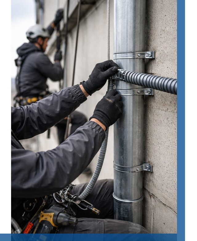 Монтаж гофры для кабеля в Боре от 312 р. | ВЫСОТНИК-Бор