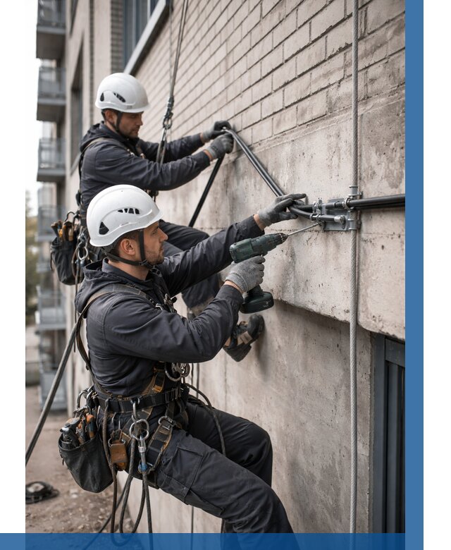 Крепление кабеля на фасаде в Боре от 364 р. | ВЫСОТНИК-Бор