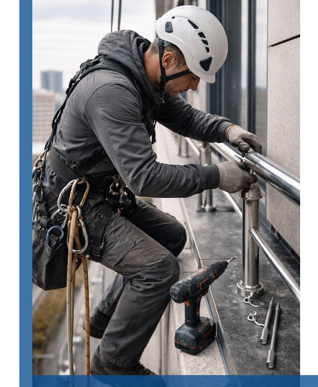 Монтаж ограждений на высоте в Боре для зданий и конструкций