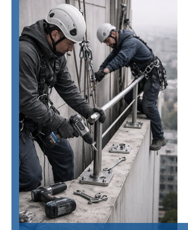 Монтаж перил на высоте в Боре для жилых и промобъектов