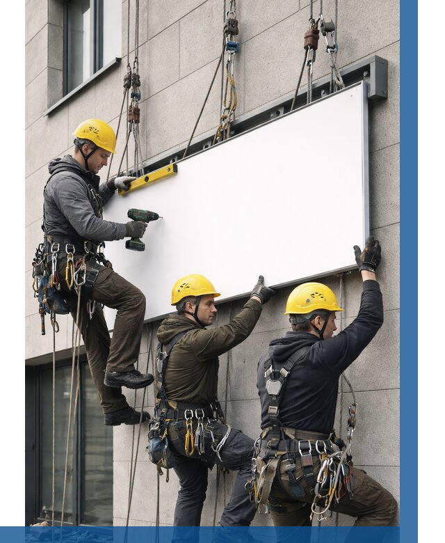 Монтаж рекламной вывески в Боре от 8312 р. | ВЫСОТНИК-Бор