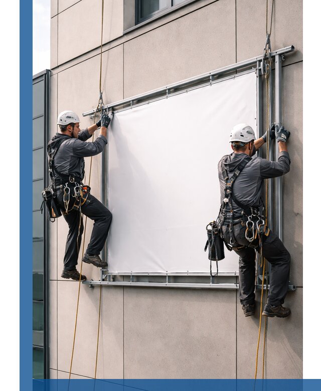 Монтаж наружной рекламной вывески в Боре под ключ